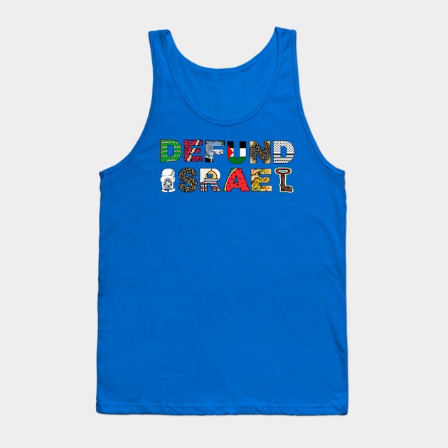 Defund Israel - Palestine Symbols - Front Tank Top by SubversiveWare